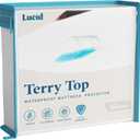LUCID Premium Hypoallergenic 100% Waterproof Mattress Protector - Universal Fit, Cotton Terry Top,White Twin