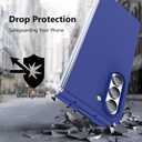 for Galaxy Z Flip 4 Case, Matte PC Case for Women Men Girls Boys Drop Protection Shockproof Slim Thin Cute Cover for Galaxy Z Flip 4, Blue 10.12