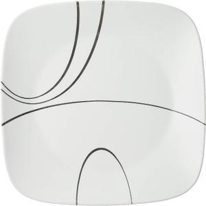 Corelle Vitrelle 6-Piece Salad Plate Set, Triple Layer Glass and Chip Resistant, Lightweight Square Plates Set, Splendor  8-1/2-Inch 