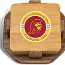 The Memory Company Officially Licensed NCAA Wood Inlay Coaster Set - 4-Pack Handcrafted Drink Coasters with Holder, Premium Sports Fan Home Bar Accessories, Official Team Logo Collection