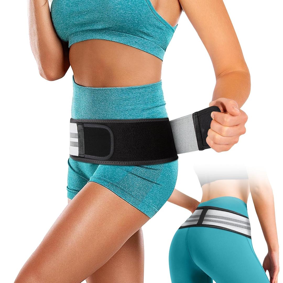 Back Brace for Lower Back Pain, Si Belt, Sciatic Nerve, Relief for Sciatica, Hip, Spine Pain, Pelvic, Sacroiliac Belt-Breathable & Adjustable Lumbar for Women and Men (XL-XXL, Grey)