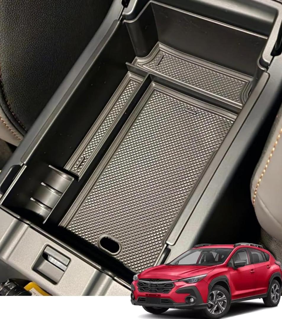 Vesul Compatible with Subaru Crosstrek Impreza 2024 2025 Center Console Armrest Storage Box ABS Tray Insert Organizer Glove Pallet Phone Holder