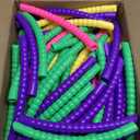 Sratte 12 Pcs Toy Hoop for Kid Detachable Adjustable Toy Hoop Colored Exercise Ring Plastic Circle for Kid Teen Gymnastics Dog Agility Equipment, Require Self Assembly(Simple Colors, 28 Inch)
