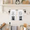 Funny Raccoon Hand Towels Set of 2, Raccoon Gifts for Women Lovers Hand Towels for Bathroom Decor, Funny Raccoons Bathroom Decor, 16x24 Inches