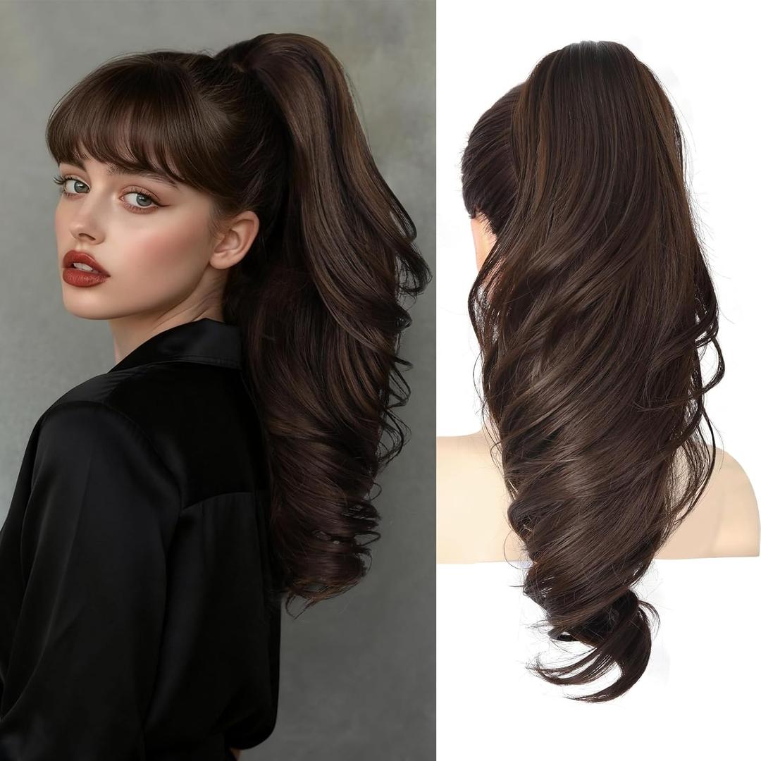 18" Pony Tails Hair Extensions Clip On Ponytails for Women Claw Clip In Ponytail Hair Extensions Curly Hair Ponytail Extension for a Bouncy Look, Great for Day to Night Style Transformation
