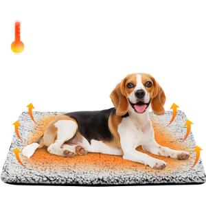 Self Warming Pet Pad, Super Soft Thermal Dog Crate Bed Pad for Crate, Sofa, Floor Washable Anti-Slip Self Warming Kennel Mat for Indoor Outdoor Dogs and Cats (LightGray, M)