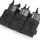 ProCase 6 Pouch Magazine Holder for Rifle, Open-Top Triple Tactical Stacker Mag Pouch (Black)