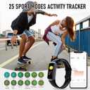 Fitness Tracker, Activity Trackers with 24/7 Heart Rate, Blood Oxygen Blood Pressure Sleep Monitor, Step Counter with 1.1" AMOLED Touch Color Screen, Calorie Pedometer Health Smart Watch for Women Men