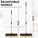 18" Push Broom Outdoor with Rubber Squeegee,Heavy Duty Broom Brush with Handle,Stiff Bristles for Patios and Deck Dirt Garage Warehouse Driveway Concrete Floor Cleaning Scrubbing