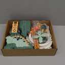 Dinosaur Chasing Race Track Game Set Double Loop Track Slide Toy Climb Stairs Toy Roller Coaster Toys with Music Educational Puzzle Playsets Gift for Toddler Kids Boys Girls Age 3+ (Green)