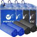 YQXCC 4 Pack Cooling Towels | 40"x12" | Cool for Neck and Face | Microfiber Soft Breathable Chilly | for Yoga, Sport, Golf, Gym, Camping, Running & More Activities (2 Dark Blue/ 2 Dark Gray)