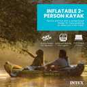 INTEX Explorer Inflatable Kayak 2-Person Portable Set with Paddles and Pump | 68307EP - Sit-on Tandem Kayak with Removable Seats and Skeg for Lakes & Rivers, 10ft 3 in x 3ft