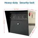 Mailbox,with Mounting Post, 4 Keys,Mailboxes for Outside,Locking Mailbox,Large,Black,Metal Mail Box,Heavy Duty