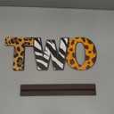 Jungle Safari 2-Letter Table Centerpieces - Baby Shower & Toddler Birthday Decor, Wooden Giraffe, Zebra & Leopard Prints
