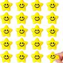 LovesTown 20PCS Stress Balls Star Smile, 2 Inch Foam Squeeze Star Smile Face for Kids Adults Classroom Party Prizes Anxiety Fidget Sensory