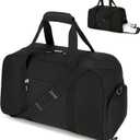 Searock 21 Inch Gym Bag with Shoe Compartment, Sports Duffle Bag for Travel, Carry On Duffel Bag, Weekender Overnight Bags for Men and Women Traveling (Deep Black)