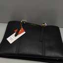 LOVEVOOK Laptop Bag for Women Vintage Leather Laptop Tote 15.6 inch Large Capacity Computer bag with Clutch Purse for Work (Black)