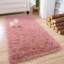 Soft Runner Rug for Bedroom Living Room Plush Fluffy Rug 2ftx3ft, Shag Furry Runner Rug Carpet Non Shedding for Nursery Children Kids Girls Room Home Decorative, Blush