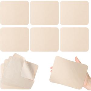 20 Pieces Chamois Cloth, 7x6 Inch Chamois for Pottery Soft Pre-Cut Artist Chamois Leather Clay Trimming Tool for Pottery, Glasses, Jewelry, Musical Instruments, Camera and Car Cleaning Beige