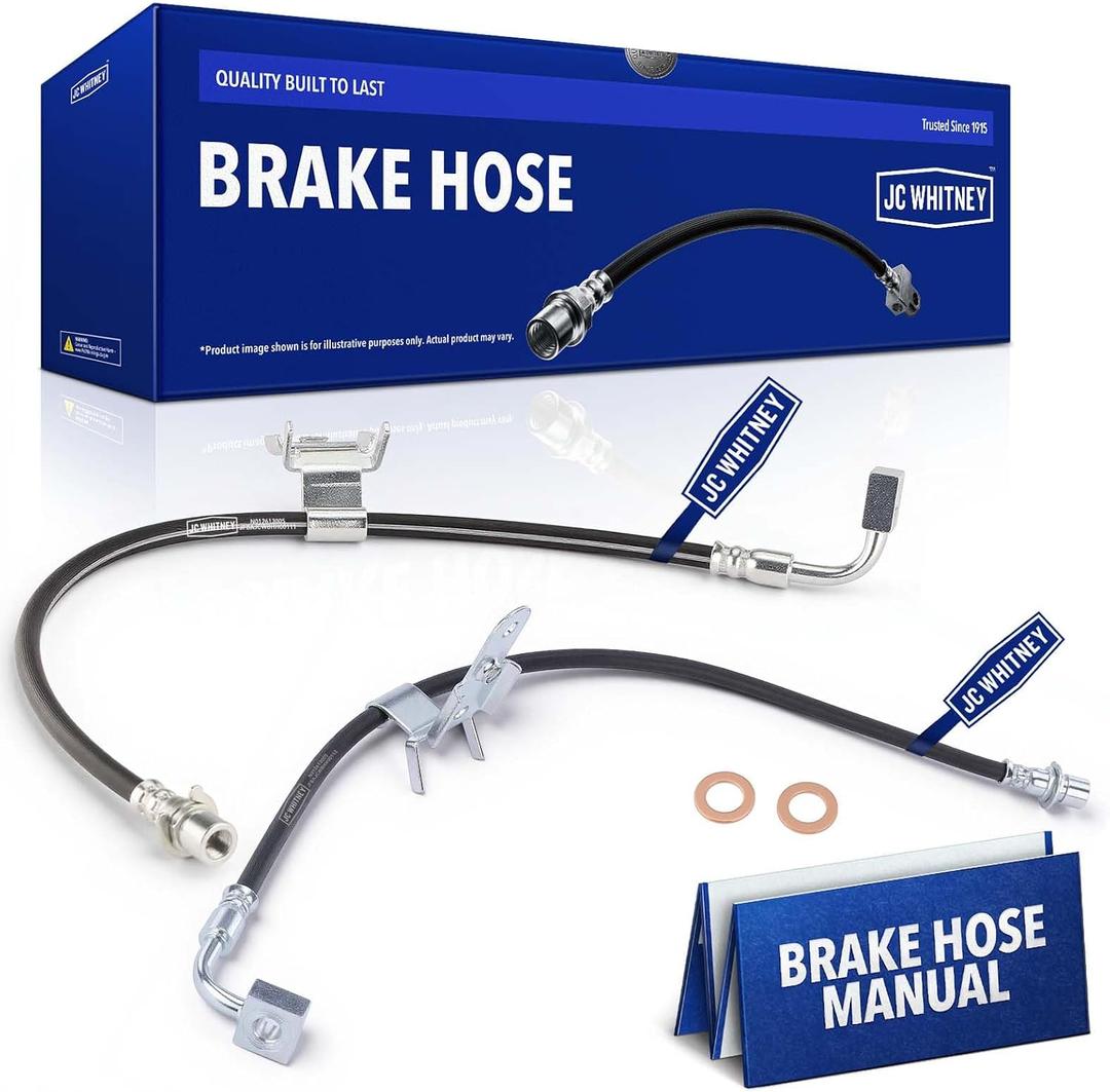JC Whitney JFBAJCWBHH00113 Set of 2 Front Left & Right Brake Hydraulic Hoses - Compatible with Chrysler 300 2005-2010, Dodge Charger 2006-2010, Challenger 2009-2010, Magnum 2005-2008