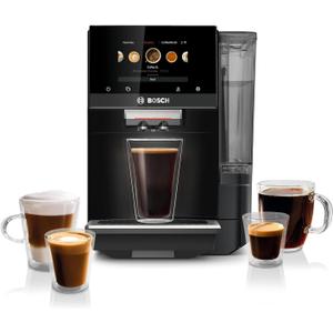 Bosch Fully Automatic Coffee and Espresso Machine - 35 Drinks, Double Cup Barista Style Super Coffee Maker - Touchscreen, Large Bean Capacity - Easy Clean, Maintenance - Black - TPU60309