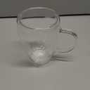 12 oz Double Walled Glass Coffee Mugs, Clear Glass Mug Set of 4, Insulated Borosilicate Glass Coffee Cups with Handle, Espresso Mugs for Cappuccino, Latte, Tea, Hot/Cold Drink