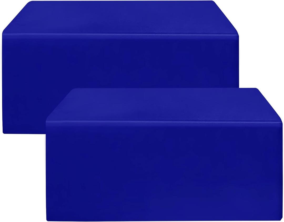 HolidayIdeas Royal Blue Fitted Tableclothes - 72 x 30 Inch - 2 Pack Rectangle Table Covers for 6 Foot Tables, Polyester Fabric Tablecloths for Parties, Holiday Dinner, Trade Show