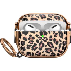 Maxjoy for AirPods Pro 3rd Generation Case with Lock, Lock AirPods Pro 3 Case Protective Hard Cute AirPod Pro 3 Cover for Women Men with Keychain for Airpod Pro 3rd Gen Cover 2025, Leopard