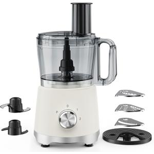 NEWBULIG 10.5 Cups Food Processor, Versatile Food processors with 5 Blades, 600W Powerful Meat Grinder for Slicing, Shredding, Chopping, Kneading, Dishwasher Safe, for Meat, Vegetables, Fruit, Dough