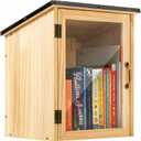 Little Library Box Outdoor, Waterproof Outdoor Library Book Box, Little Wood Cabinet for Sharing Books, Art Literature and Newspapers with Neighborhoods, Community and Schools (Upgraded)