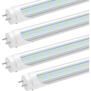 JESLED 2FT T8 LED Type A+B Tube Light, 12W(30W Equivalent), 1680LM, 6000K, Plug and Play or Ballast Bypass, 24 Inch F20T12 Fluorescent Bulb Replacement, Dual Ended, 24 Lighting Tube Fixture (4-Pack)