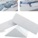 Fanwer Positioning Wedge Pillow for Side Sleeping (3 in 1), 40 Degree Triangle Bed Wedges & Body Positioners for Back Pain, Preventing Bedsores, After Surgery, Knees Elevated, Pregnancy,Off-white Gray