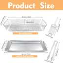 3 Pcs 16" x 9.45'' Chilled Serving Tray with Compartments Rectangle Silver Ice Charcuterie Dish with Ice Scoop Plastic Clips for Appetizer Parties Fruit Vegetable Seafood