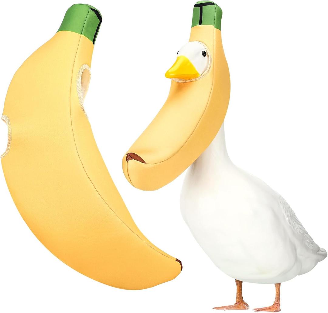 Coume Banana Porch Goose Outfit Summer Clothes for 23" High Cement or Plastic Goose for Lawn Clothing Porch Garden Yard Costume Duck Decorations Halloween Decor