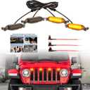 Led Grill Grille Lights fit for 2019 2020 2021 2022 2023 Jeep Wrangler JL JLU Rubicon Sahara Sport Front Grille Grills Light Front Headlights Wrangler JL Jlu 2018-2023 4Pcs Amber Led (Amber JL 4P)