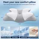 Sleep Apnea Pillow with Neck Pain & Snoring Relief -Orthopedic Cervical Pillow, Ergonomic Contour Memory Foam for Side, Back,Stomach Sleepers, Medium Firm (GreyWhite, Queen Size)