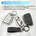 TPU and Leather Key Fob Cover Fit for Chevy Car Accessories,Remote Key Protector Compatible with2021-2023 Chevy Tahoe Suburban GMC Yukon Denali Silverado 5-Buttons (White Rose)