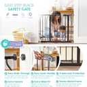 Regalo Safety 29-38.5" Baby Gate for Doorways & Bottom of Stairs, Pressure Mounted Baby Gate with Door for Babies, Toddlers & Pets, Tested & Safe for 30 Years, American Designed, American Owned, Black