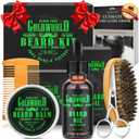 Beard Kit Beard Grooming Kit w/Beard Oil Balm Brush Comb Scissor e-Book Christmas Stocking Stuffers Gifts Ideas for Men Him Dad Boyfriend Husband Mens