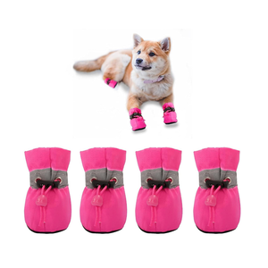 QUMY Dog Shoes for Large Dogs, Medium Dog Boots & Paw Protectors for Winter Snowy Day, Summer Hot Pavement, Water-Resistant in Rainy Weather, Outdoor Walking, Indoor Hardfloors Skid-Resistant Sole (Size 6: 2.6''x3.0''(W*L) (Pack of 4))