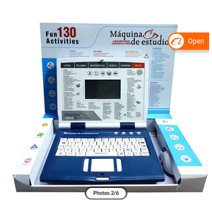 130 Functions Children Spanish and English Learning Language Toys Intelligent Kids Laptop Learning Machine With Mouse
