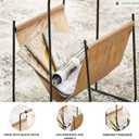 Signature Design by Ashley Faronworth Casual Leather Magazine Rack with Handle, Light Brown & Black