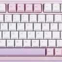 YUNZII B75 PRO Wireless Mechanical Keyboard,75% Layout with Knob,Hot Swap Gasket Custom Structure,Creamy Pre-lubed Switches,RGB Backlit,Bluetooth/Type-C/2.4G for Win/Mac(Cocoa Cream V2 Switch,Purple)