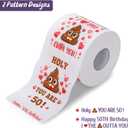 50th Birthday Gifts for Women, Men, Her, Him - Happy Prank Toilet Paper - 50th Birthday Decorations, Party Supplies Favors - 50 Years Old Funny Gag Gift Ideas, Novelty Bday Present for Friends, Family