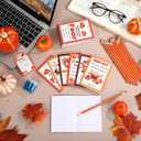 24 Sets Fall Notepads and Pencil Set Thanksgiving Autumn Stationery Gift Bulk Include Christian Bible Notebook Fall Pencils Inspirational Gift Tag Bowtie Treat Bag for Office School Supplies