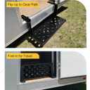 26" W Folding Large Trailer Stair with Quick Release Pins, Hinged RV Step with Hardware for Campers Trucks Entry Platform Ladder - Heavy Duty Punch Plate Non-Slip 350 lb. Capacity