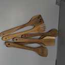 Amazon Basics Wooden Cooking Utensils, 6-Piece Set, Acacia Wood, Pre Oiled, Cookware-Safe, Ideal for Nonstick