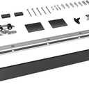 JUBEST 6FT Barn Door Hardware Kit, Aluminium Alloy Box Rail Hardware, Low Clearance Sliding Door Track for Classic Modern Interior Single Wooden Door,Black