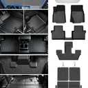 Runine Floor Mats Cargo Liner Fit for 2021-2026 Jeep Grand Cherokee L (Only for 6-Seater w/o 2nd Row Center Armrest), All Weather Car Floor Liners Trunk Cargo Liner Car Accessories