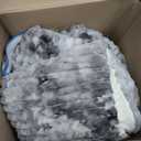 Smoofy Fluffy Queen Size Comforter Set 3 Pieces - Tie-dye Grey Fleece Fluffy Comforter Set, Luxury Fuzzy Queen Bedding Set, Soft Warm Bed Set All Season, Heavy Faux Fur Comforter with 2 Pillow Cases
